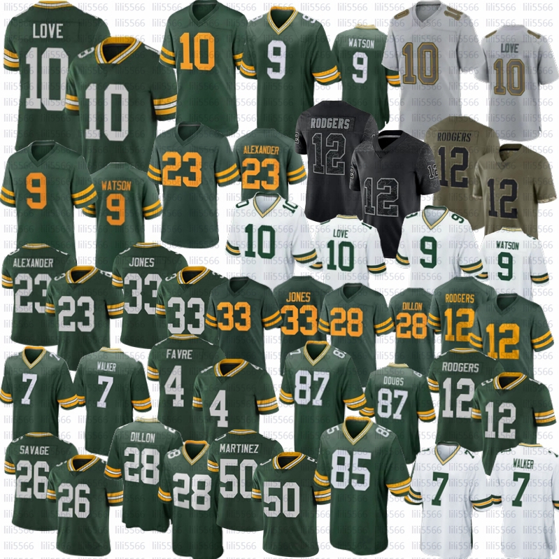 

Love Aaron Jones Football Jersey Jaire Alexander Green Bayes AJ Dillon David Bakhtiari Packer Walker Christian Watson Devonte Wyatt, Youth