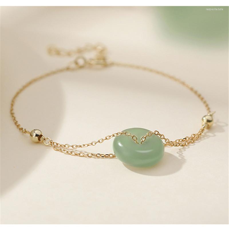 

Charm Bracelets Fashion Green Circle Bracelet Bangle For Women Girls Party Wedding Jewelry Gift Accessories Sl502