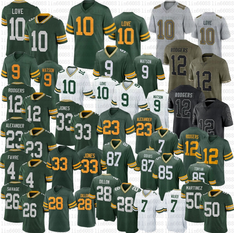 

Love Christian Watson Football Jerseys Packer Aaron Jones Jaire Alexander Dillon Randall Cobb Bakhtiari Tonyan Savage Doubs, Women