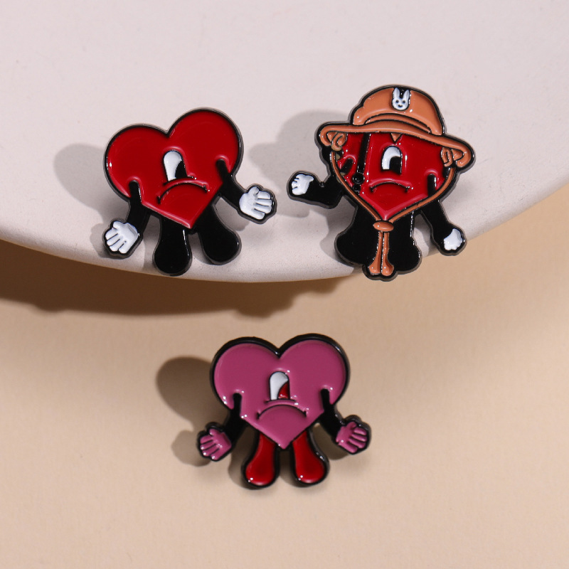 

bad bunny heart brooch 11 colors Cute Anime Movies Games Hard Enamel Pins Collect Metal Cartoon Brooch Backpack Hat Bag Collar Lapel Badges