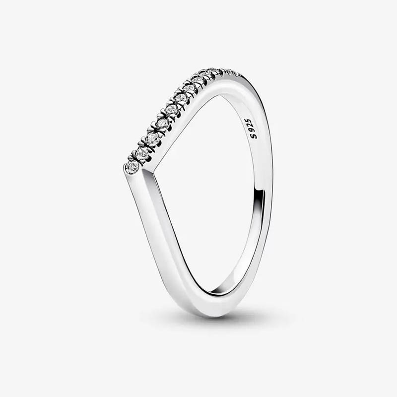 Timeless Wish Half Sparkling Ring Authentic 925 Sterling Silver Luxurious RING set Women Girls Wedding Gift Jewelry Diamond Stacking rings with Reta