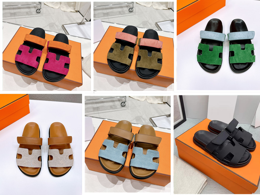 

High-end designer Chypre Slippers beach classic flat sandals luxury summer couples leather flip flops men's and women's slippers size 35-45 with box, 11 #