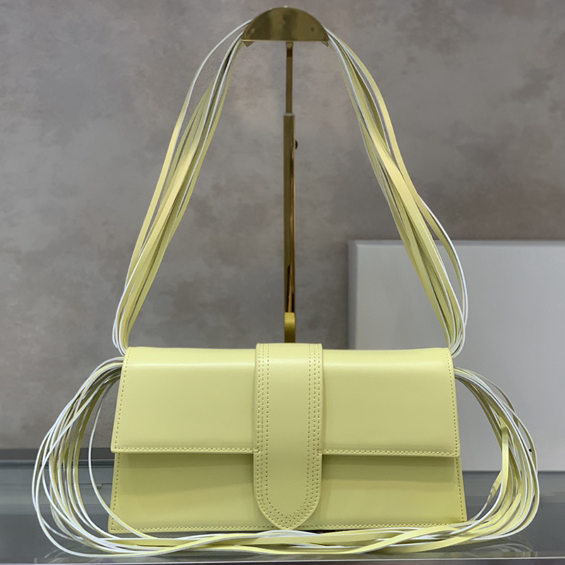 

7A designer handbag Ladies shoulder bag Strand strap flap bag Leather Le Bambino long Ficiu Jacqmus handbags Tassel shoulder strap Luxury crossbody bags New 2023, #6 size:28x14x16