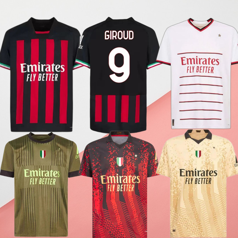 

IBRAHIMOVIC 22 23 KOCHE soccer jerseys AC MILANS GIROUD DE KETELAERE R. LEAO TONALI THEO football shirt special homen away 3rd fourth 4th men kids kit uniforms, 22/23 4th+patch