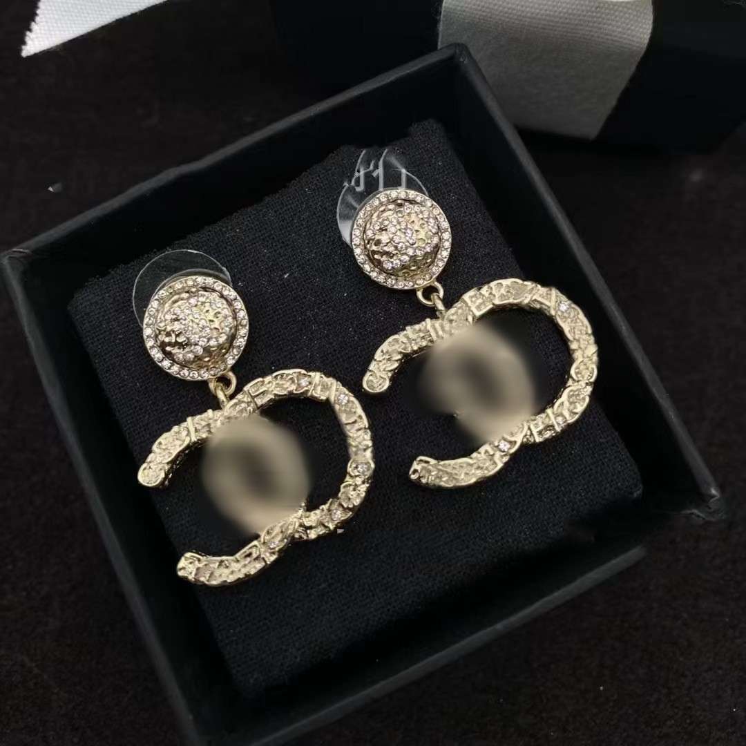 

Mixed simple 18K gilt luxury brand designer letter Stud geometric Famous Women Round crystal Rhinestone Pearl earrings Wedding party jewelry