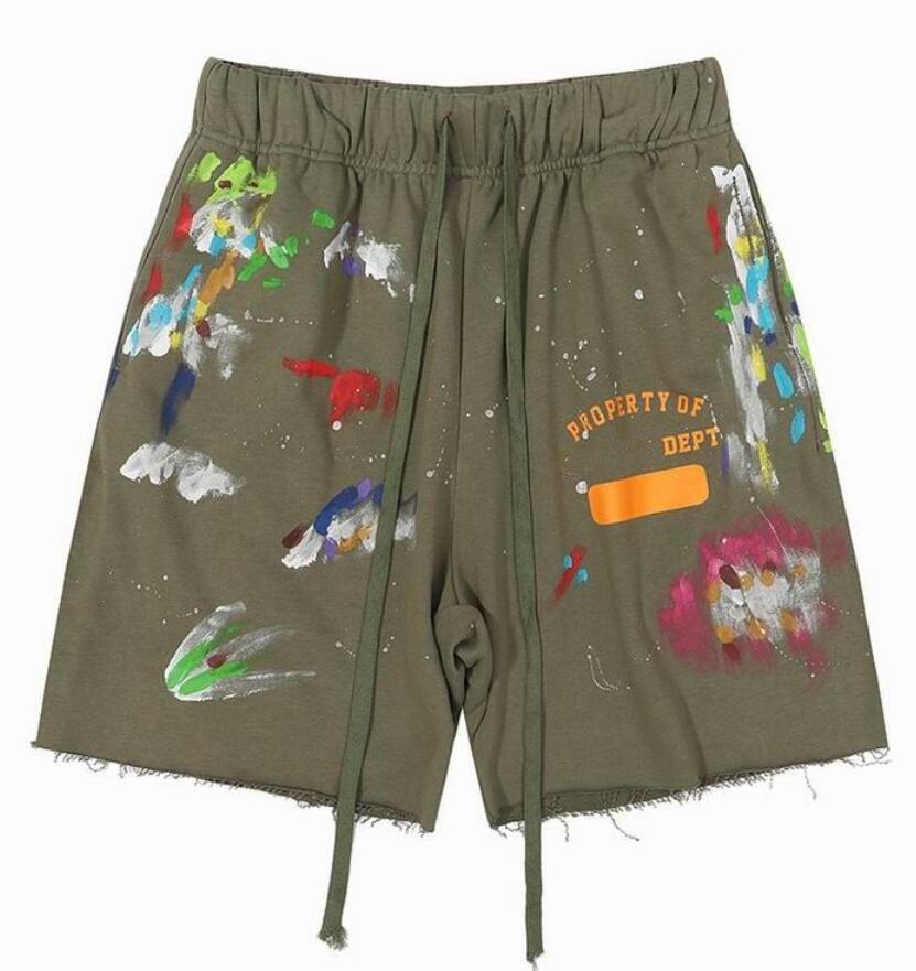 

Men's casual Sports Shorts Galleryes Depts Shorts Designer Colorful Ink-jet Hand-painted French Classic Printed Mesh Sports Drawstring, Q1111