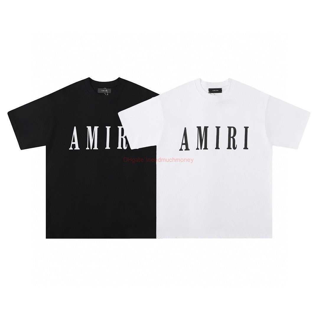 

Designer Fashion Clothing Amires Tees Am Tshirt Amies 2023 Springsummer New Logo Round Neck Tshirt High Street Unisex Loose Classic Short Sleeve Luxury Casual Tops M, White