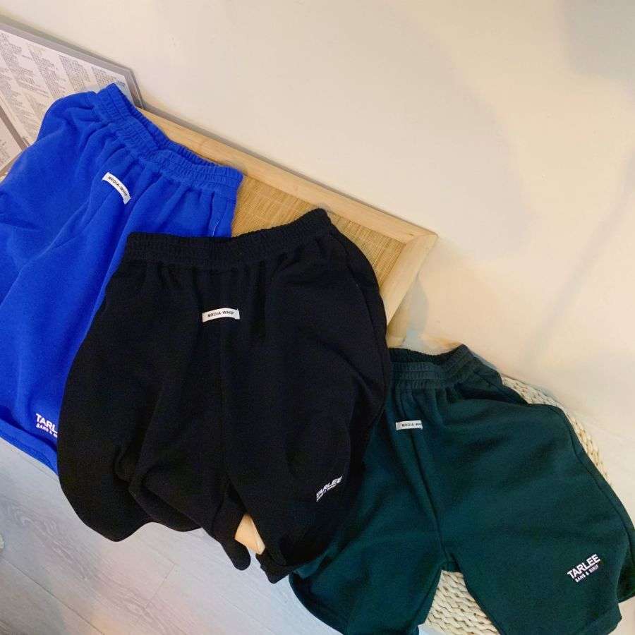 

New summer clothing for men and young children, thin breathable shorts, loose and fashionable outdoor jogging pants, elastic waist baby clothing for ages 2 to 14, Blue