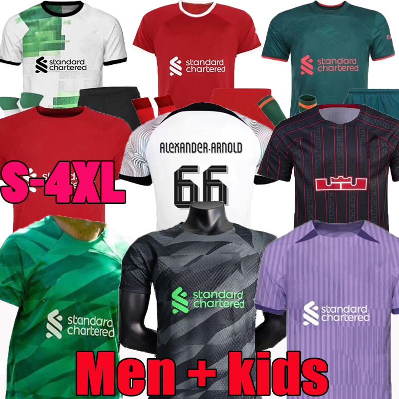 

4XL 23 24 home soccer jerseys GAKPO DARWIN 2023 2024 LVP red Mohamed Luis DIaz Alexander Arnold football kit tops shirts men kids uniform A.BECKER black goalkeepe, 22/23;away