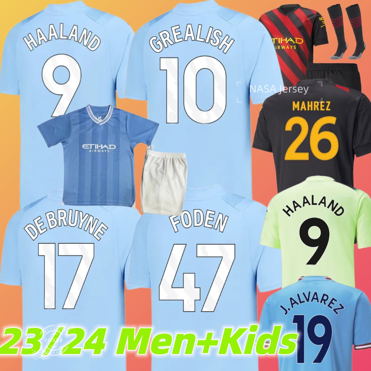 

HAALAND Soccer Jerseys 23 24 DE BRUYNE PHILLIPS MANS CITIES GREALISH MAHREZ FODEN 2023 football shirt uniforms Men Kids kit sets ALVAREZ FANS player shirts, 22 23 away adult ucl