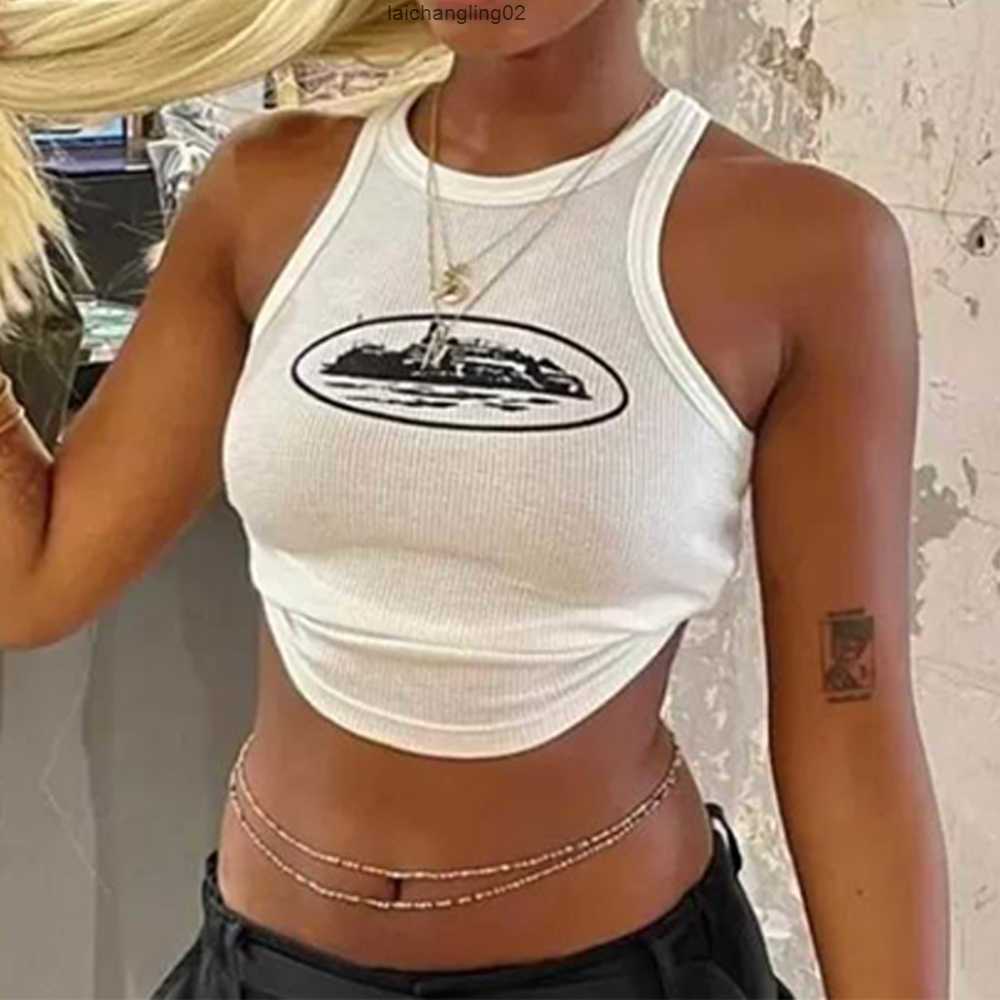 T-shirt Femme Crtz Cargo Alcatraz Gilet D'été Sans Manches Débardeur Imprimé Mode Hip-hop Rue Casual Pull Col Rond Pour Hommes Plus La Taille Sml
