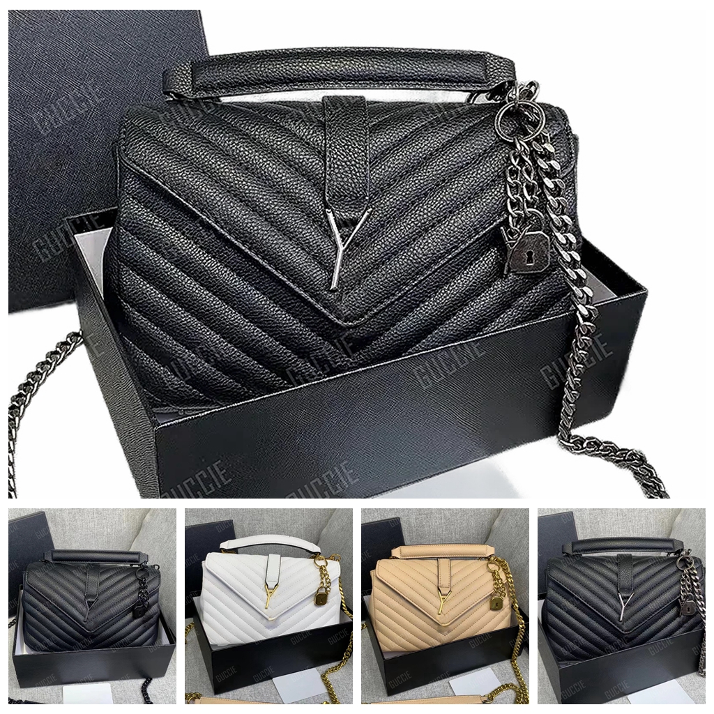 

LouLou Shoulder Bag Desinger Crossbody Bag Handbags Handbag Women's Woman Leather Fashion Classic Chain Strap Bags Vintage Fashion Style Pochette, Yic01 silver 19 x 13 x 7cm