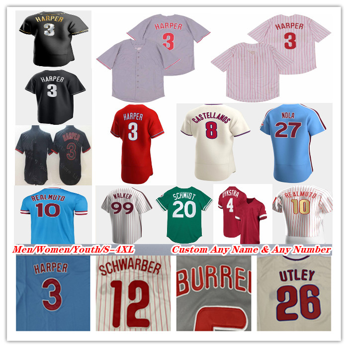 

Baseball Jerseys Custom Bryson Stott Brandon Marsh Edmundo Sosa Zack Wheeler Taijuan Walker Chase Utley PAT BURRELL JIMMY ROLLINS Shane Victorino RYAN HOWARD Women, Men retro red