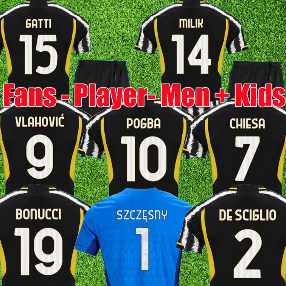 

23 24 VLAHOVIC CHIESA MILIK soccer jerseys juventus 2023 2024 POGBA men kids set BONUCCI football shirts kit DI MARIA uniform Kostic Fagioli Danilo maglie da calcio, Men away