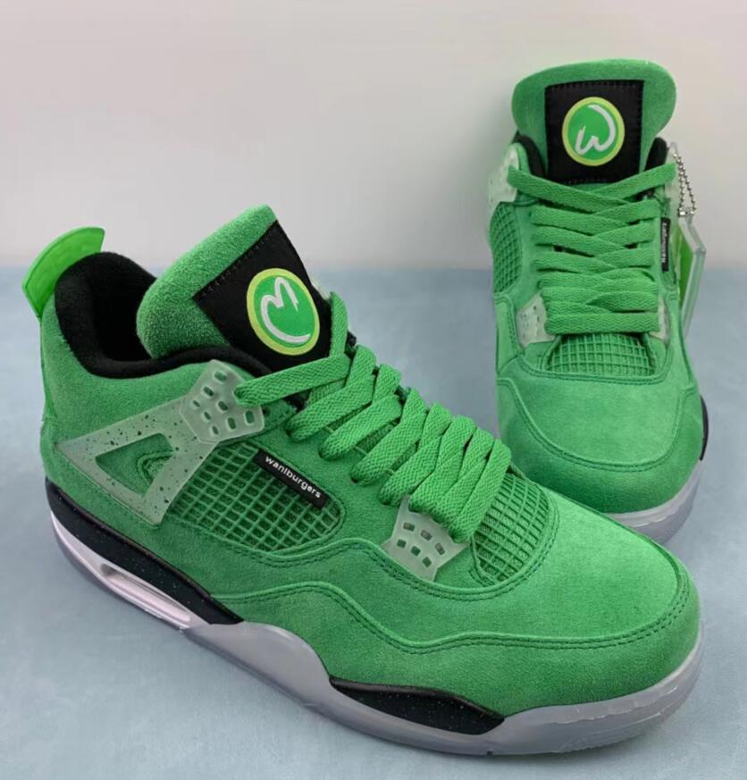 

top Quality 4 Wahlburgers mens basketball shoes Womens 4s Green outdoor Sports sneakers shoes size us 5.5 -12 With Box