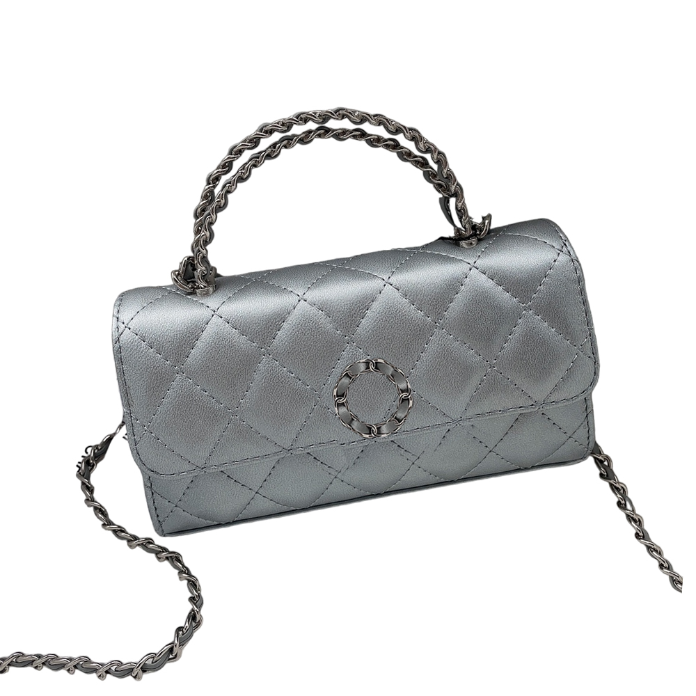 

C* 4A Quality Fashion Handheld Bag Designer Mini Flap Bag Top Handle Shoulder Crossbody purses Classic Diamond Quilted Women Gold-tone hardware Chain Strap Bag, Color 1