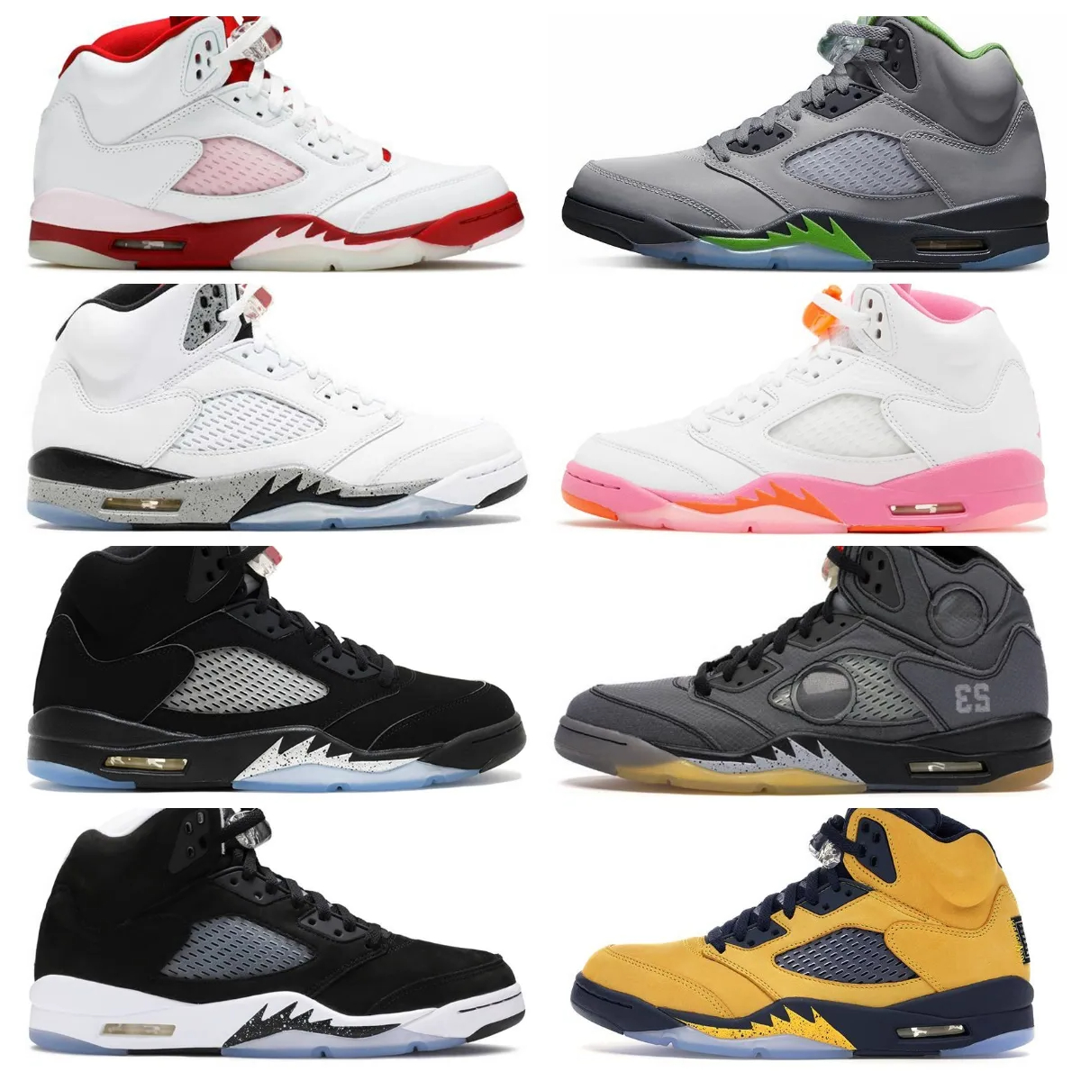 

New Jumpman 5 5s Racer Blue Basketball Shoes Mens Fire Red Dark Concord Safety Orange Green Bean Raging Bull Red Black Metallic Sail White Cement Oregon Ducks Sneakers, F027