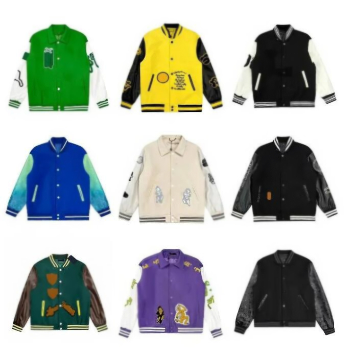 

Flocking Leather sleeves Baseball Coat Men's Jackets women's jacket Highs Quality Casual Fashion brand Couples Men Women Varsity Coats Designer Clothing