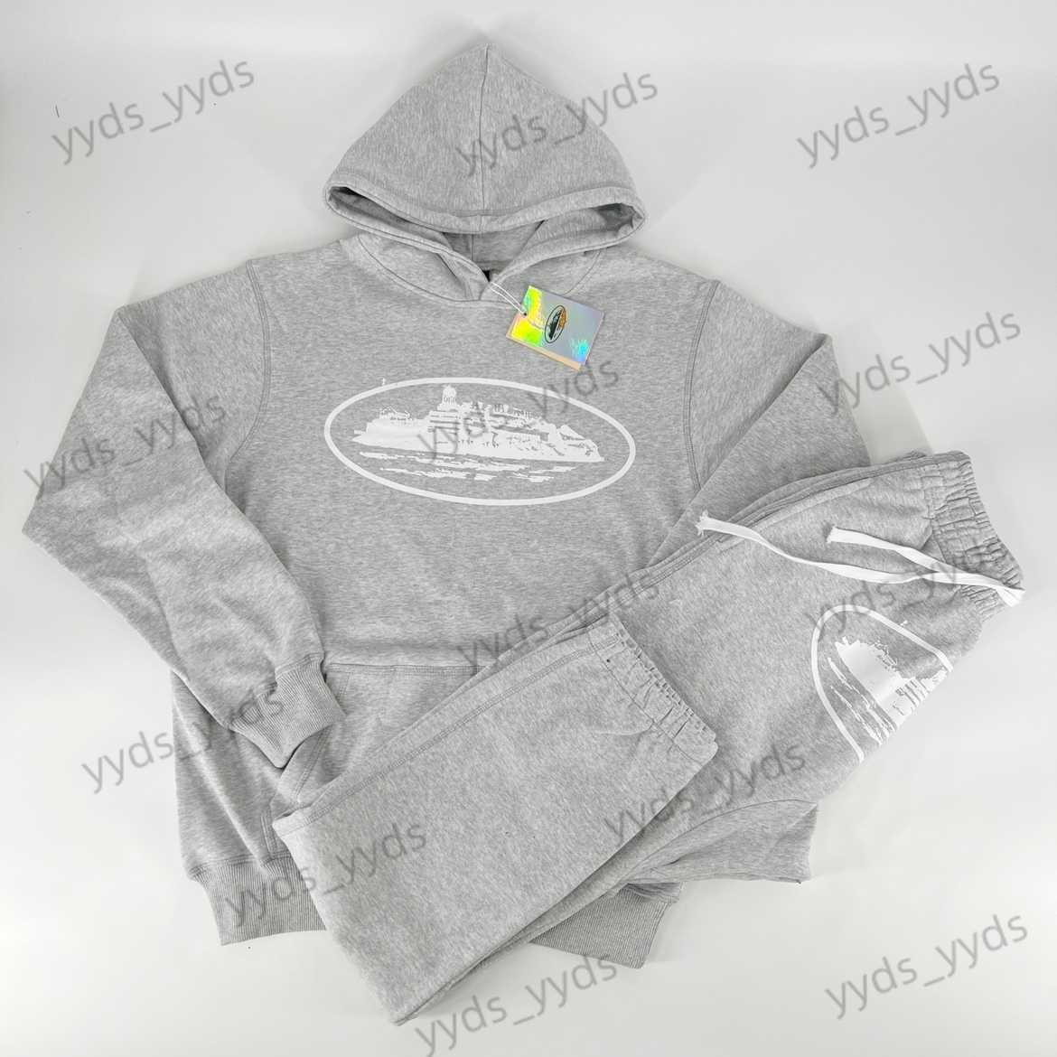 

Men' Tracksuits Corteiz Crtzrtw Alcatraz Demon Island Cotton Gall Set Trendy Sweater T230522, Black white guard pants