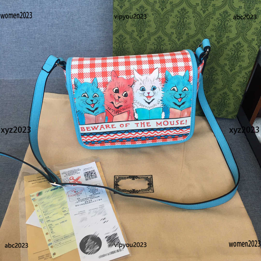 

2023 high quality Bag Cute Cat Pattern Messenger baby Checker design Hangbag Child knapsack kids Fashion Crossbody Bag May12, #1