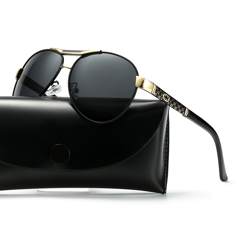 

High-end men's brand sunglasses European and American style classic aviator glasses men's high-end trend polarized UV protection driving sunglasses wholesale