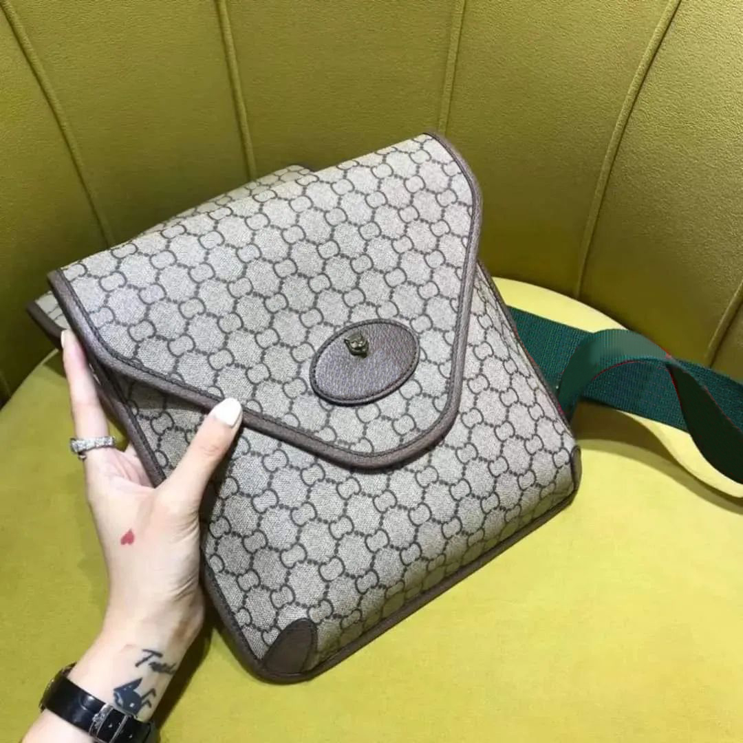 

Neo Vintage Mens messenger bag luxury leather purse Double G Ophidia shoulder bags designer tote summer Beach hand bag clutch women tiger head crossbody evening bags, Black