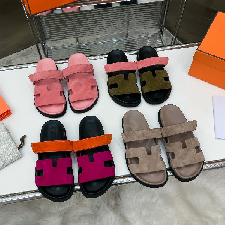 

Classic oran Slides Chypre Sandals Luxury suede 100% real leather Size EU35-45 Men women Designer Slippers Summer with box Beach shoes, 14