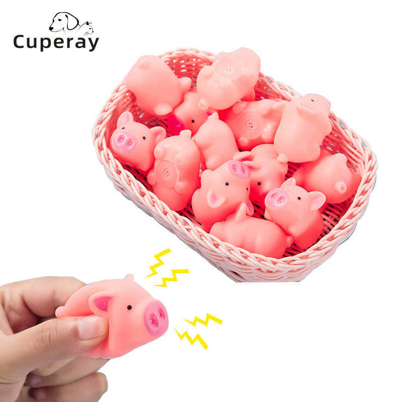 

Dog Toys Chews Pet Toy Cute Pink Pig Squeeze Squeaky Sound Soft Rubber Mini Toy Chew Interactive Games Training Funny Toy Pet Supplies 10pcs G230520