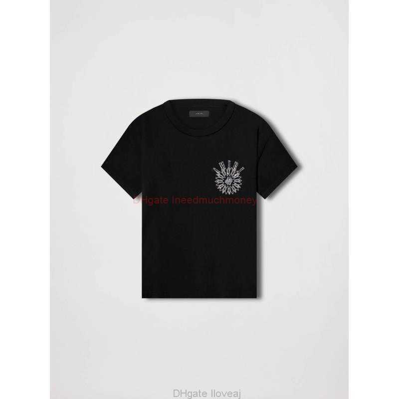 

Designer Fashion Clothing Amires Tees Am Tshirt High Quality Amies New Kaleidoscope Letter Printing Loose Leisure High Street Short Sleeve Tshirt Mens Womens Fashi, Black