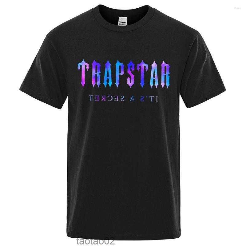 

Men's t Shirts Trapstar London Undersea Blue Printed T-shirt Men Summer Breathable Casual Short Sleeve Street Oversized Cotton Brandh1bg