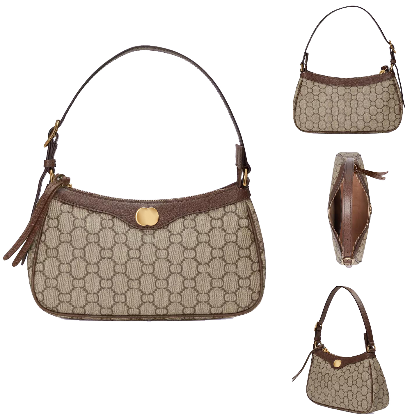 

classic ophidia small handbag Double G bag for woman underarm bag canvas Genuine Leather Womens mens purse Luxury Crossbody Designer clutch tote chain Evening bags, 1-brown