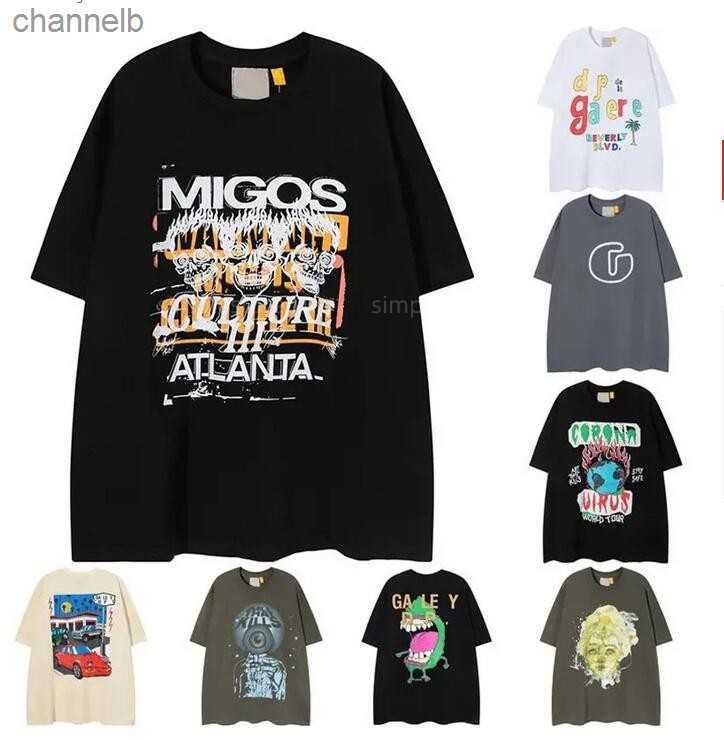 

Men' T-Shirts GAL LAVIN Mens Designer T Shirt Casual Man Womens Tees hand-painted ink splash graffiti letters loose short-sleeved round neck clothes L230518, 19