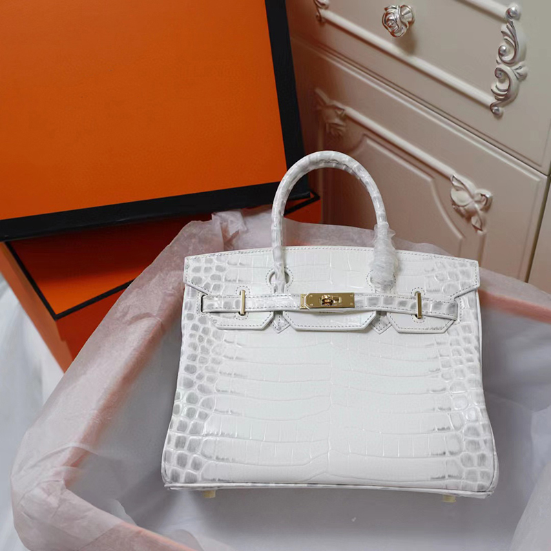 

5A Thread Bag Designer Handbags Platinum Grain HHBirki Crocodile Skin Leather Women'S Designer Bags Tote Handbag Luxury Female Large Capacity 30 35, Orange