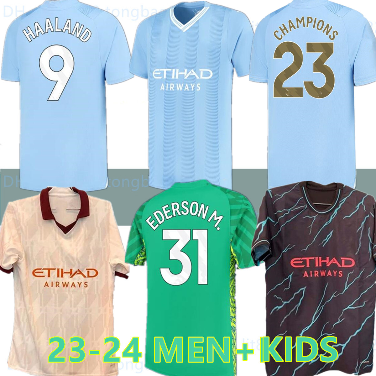 

23 24 HAALAND Manchester SOCCER JERSEYS 2023 2024 MANS CITIES GREALISH STERLING MAHREZ player DE BRUYNE FODEN RODRIGO football tops shirt kids kit uniform Champions, 22-23 home