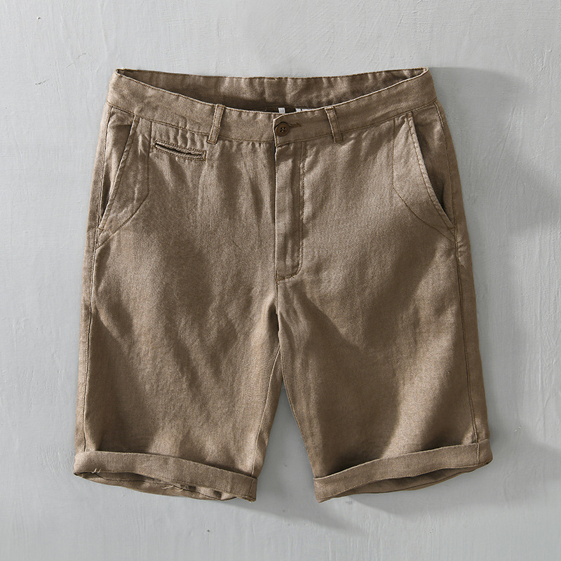 Mens shorts mens designer shorts Pure Linen Shorts for Men Summer New Fashion Solid White Loose Holiday Shorts Man Casual Plus Size Button Fly Sh