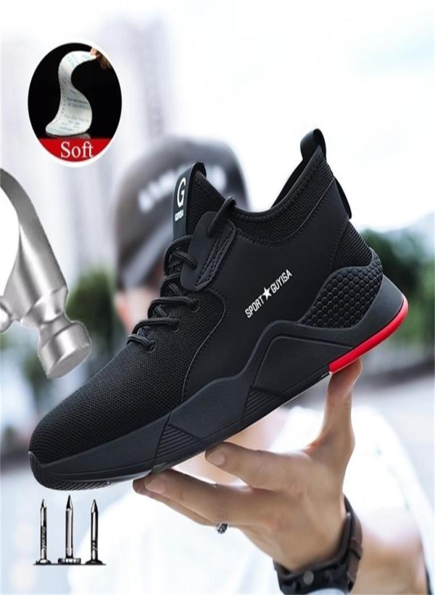 

safety shoe boots men work safety shoes steal toe safety shoes sneaker large size 48 size sports light shoes 2206281882073, White