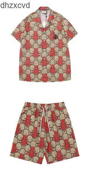 

crime summer fashion Mens Tracksuits Hawaii beach pants set designer shirts printing leisure shirt man slim fit the board of directors sleeve short beachs 35ZS