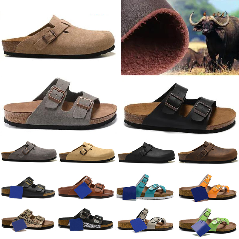 

Designer birkenstock birkenstocks Slippers Sandals birks boston clog arizona gizeh men women summer autumn winter Leather Slide Indoor Buckle Strap flats cork, Color#20