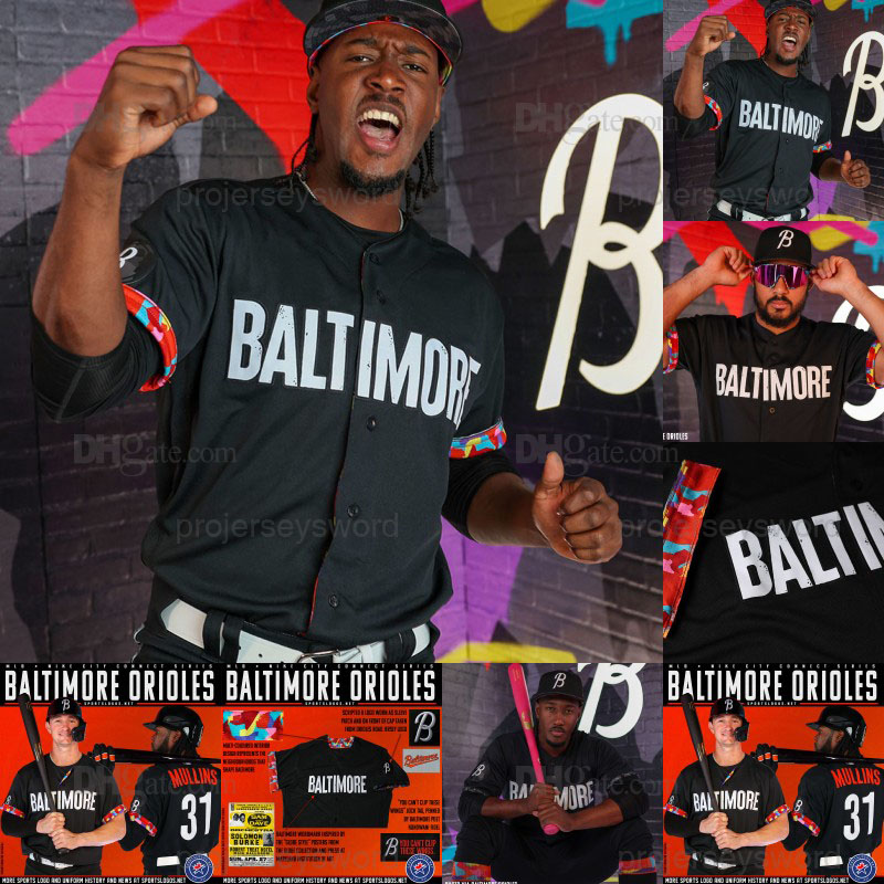 

Baltimore Jackson Holliday Oriole 2023 City Connect Jersey Gunnar Henderson Austin Hays Adley Rutschman Anthony Santander Kyle Stowers Adam Frazier Jorge Mateo, Mens flex base black