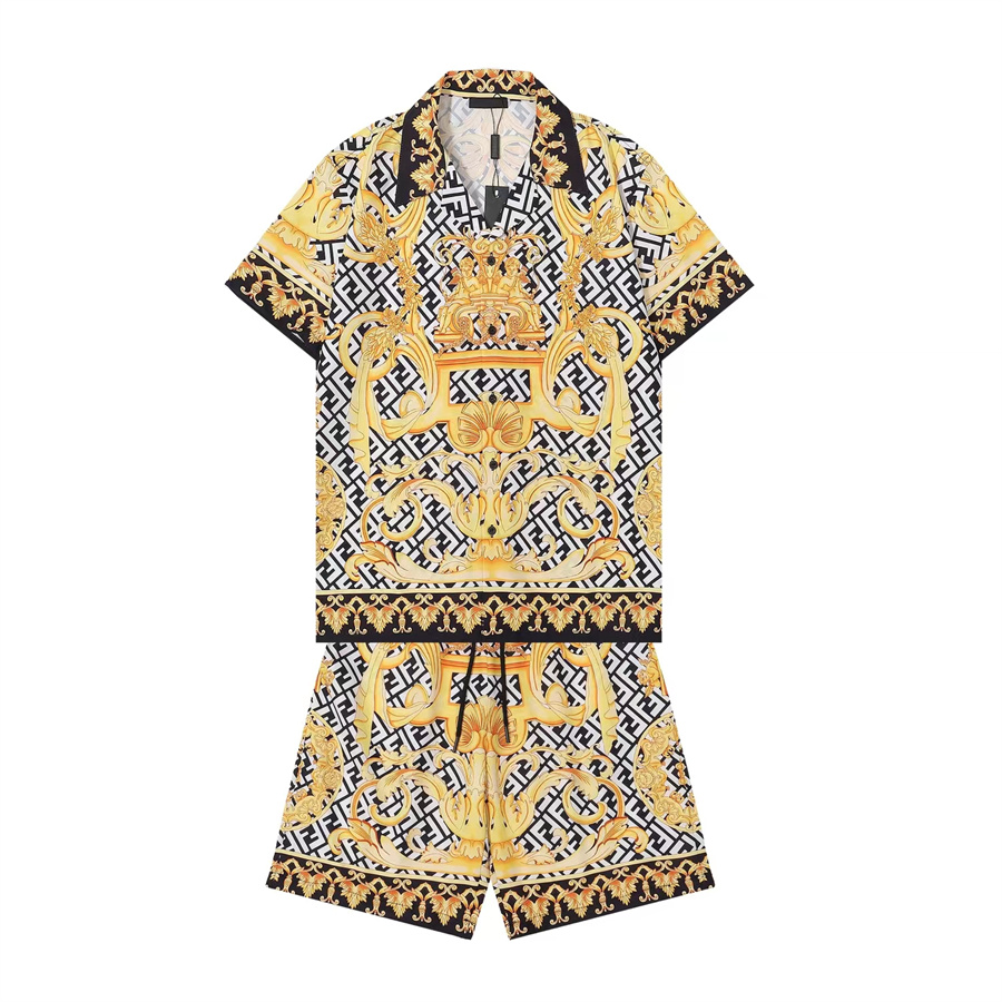 

designer mens tracksuits basketball sportswear set mens kurt geiger pullover t shirt beach pants two-piece summer jogging street luxury tshirt set Asian size M-XXXL, Yellow