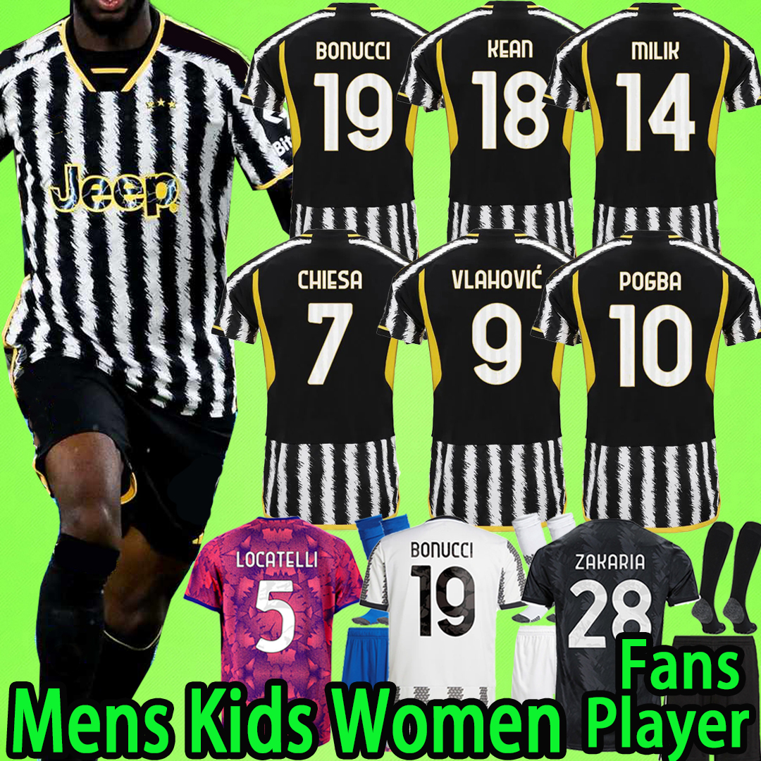 

JUVE 23 24 Soccer Jerseys POGBA Maglia da calcio DI MARIA PIRLO CHIESA CHIELLINI ZIDANE 2023 2024 Football Shirt Men JuvEntuS Kids Kit Fans Player Version boys uniform, 22/23 fans version