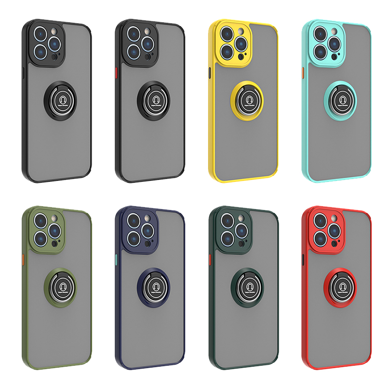 

Matte Shockproof Phone Cases for Iphone 15 14 13 12 11 Pro Max XsMax Xr Xs X 6 7 8 Plus Ring Holder Magnetic Kickstand Cellphone Case, Light blue