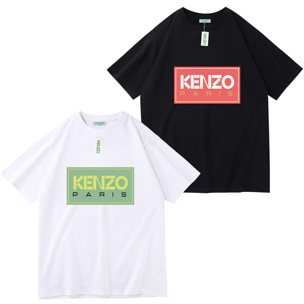 

2023 New KENZO Men's Designer T-shirt Men's and Women's Brand T-shirt Clothing Printed Short Sleeve Summer Beach T-shirt, Army green