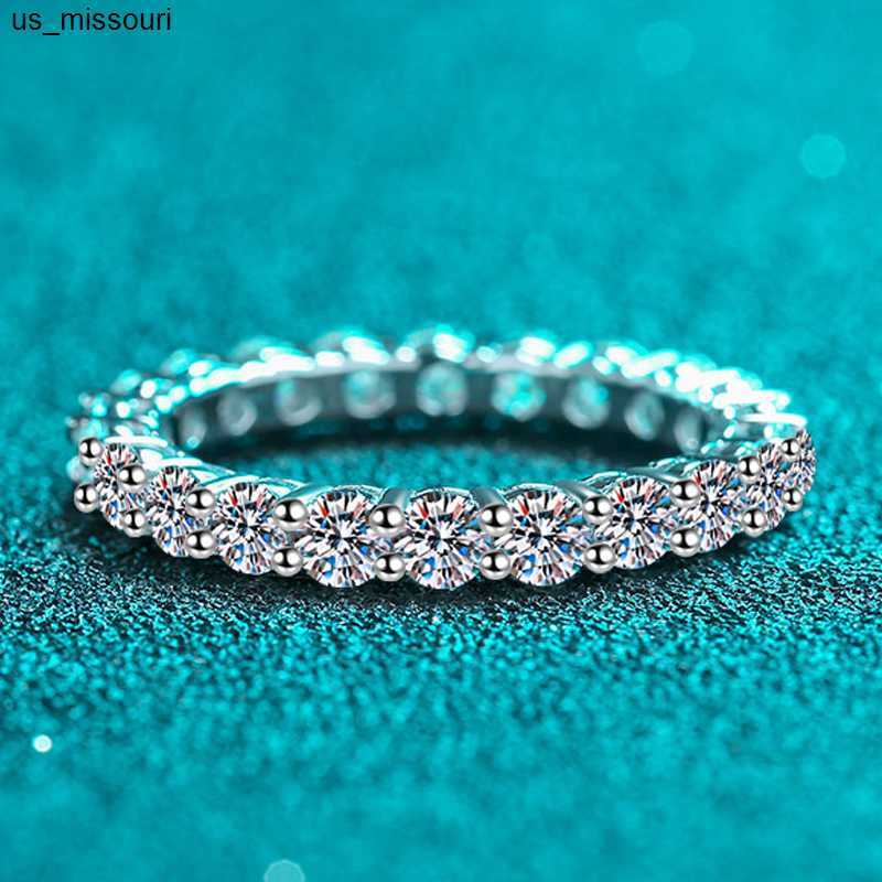 

Band Rings Tezzc D VVS Full Moissanite Rings for Women Engagement Wedding Eternity Band Sparkling Diamond with GRA 925 Sterling Silver Ring J230522