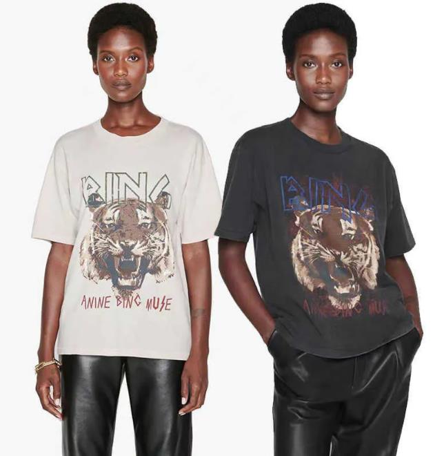 

Anine Womens t-shirts bing city women loose print shirt Top short sleeve High Street Designer tees Loose Fashion