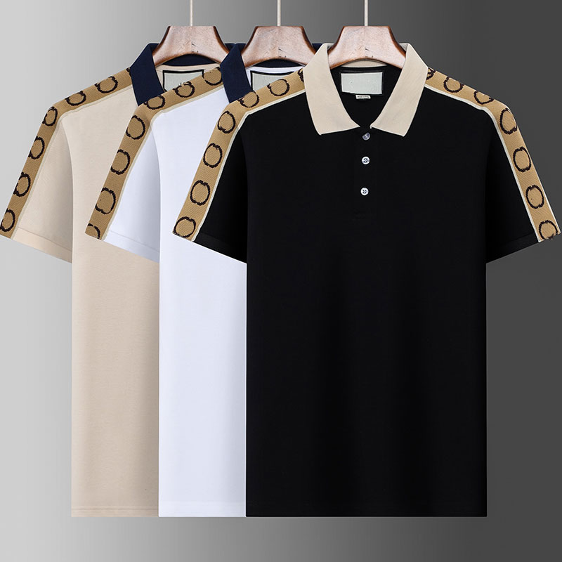 

Mens Polos GG Luxury Designer Men Polo Neck Short Sleeve High Street Fashion Color Block Snake Bee Letter Printed Embroidery T shirt High Quality Cotton Shirt