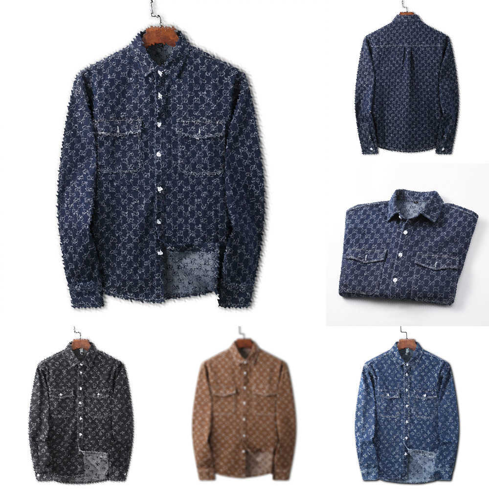 

2023 Designers Coats Jackets Men Women Jacquard letter colpus front pocket paris Denim Lapel Neck blue -3XL 2WMZ