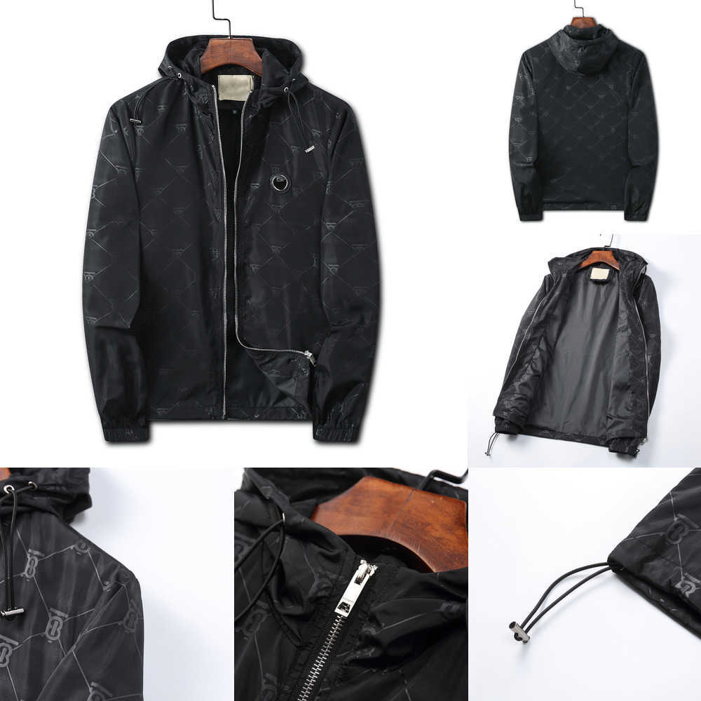 

Mens jacket designer black and white standup collar classic checked brand fashion multistyle hooded sport trench coat waterproof windproof casual zipp 6HH7