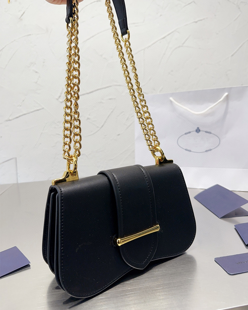 

Womens Designer Shoulder Bags Crossbody Bag Fashion Chain Luxury Fashion Flap Handbags Europe and America Woman Purse High Quality Leather, Black