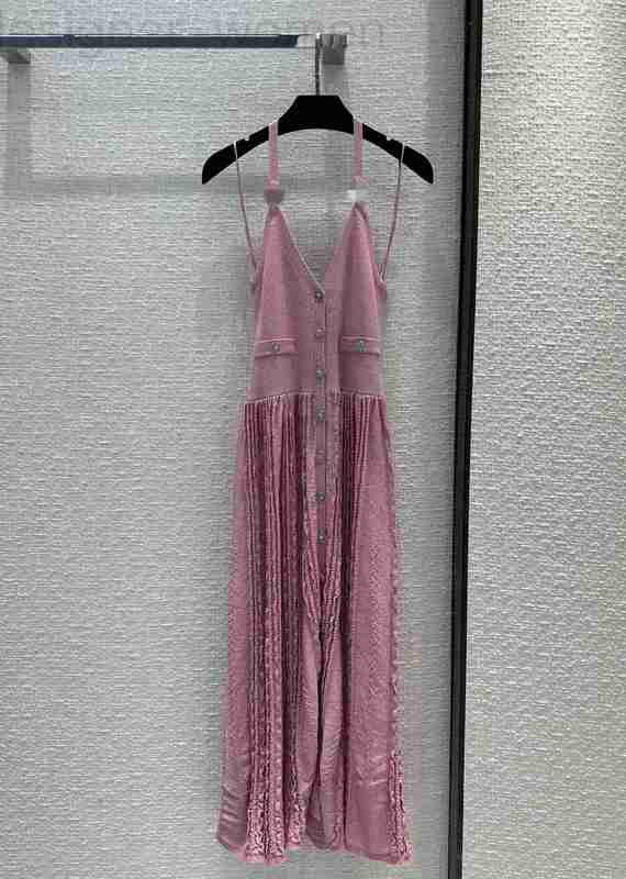 

Runway Dresses Designer Milan dresses 2023 Spring Summer Halter Panelled Women' Dress Brand Same Style Sundress, Blue